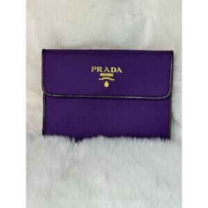 Prada Saffiano Leather Wallet (Purple)